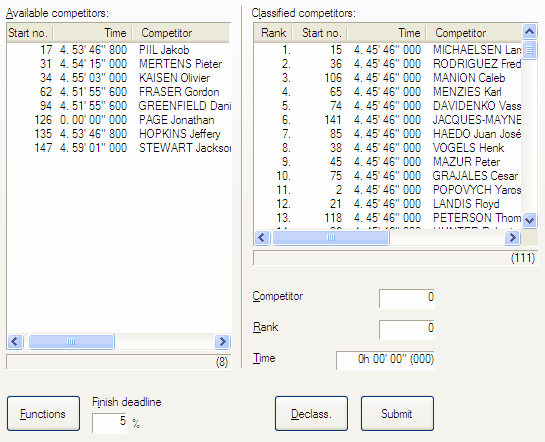 Arrival tab sheet