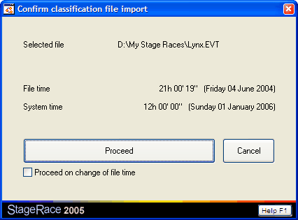 Confirm classification file import dialog